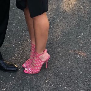 Pink Strappy heels 8.5